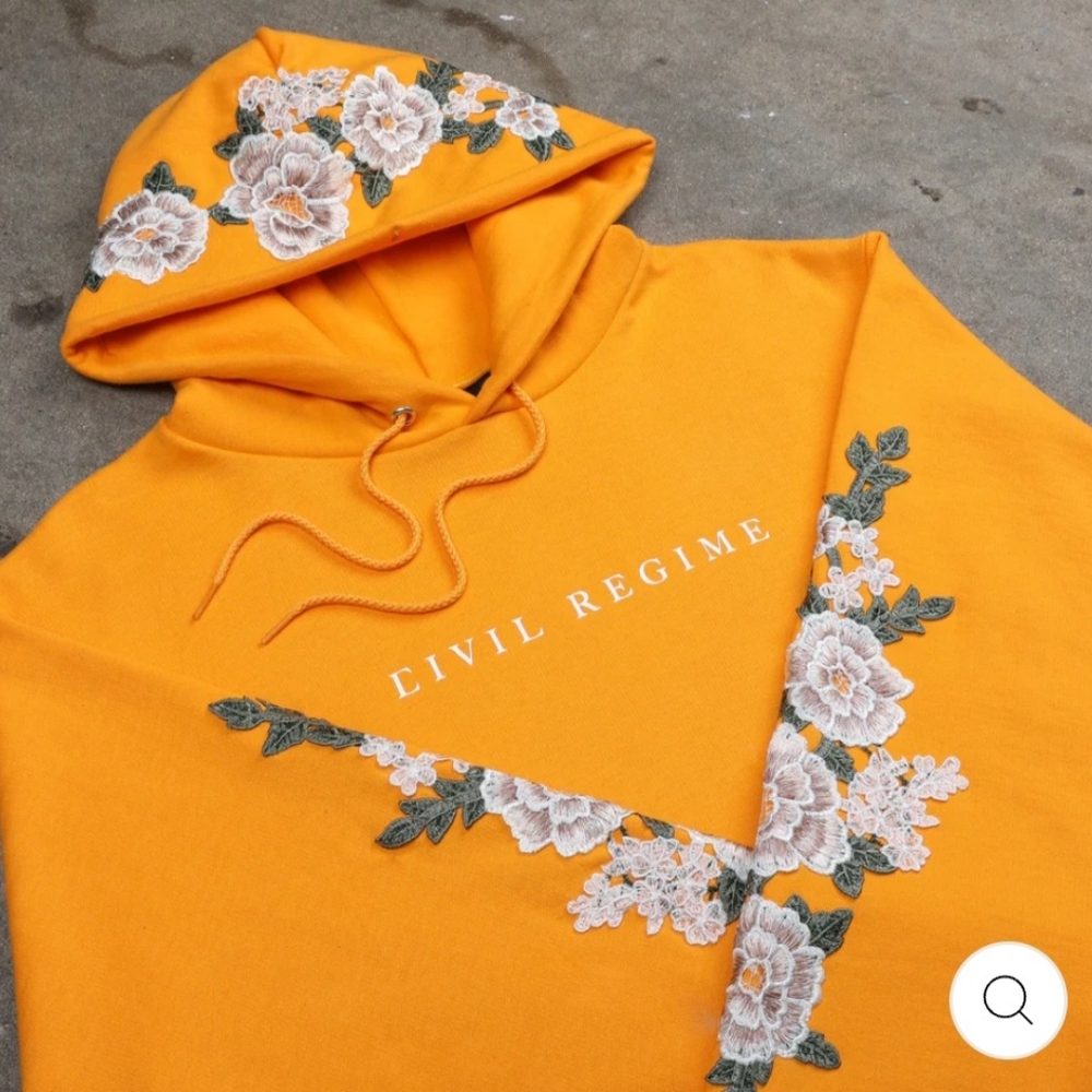 Civil Regime "Champion (White) Roses" Hoodie Gem